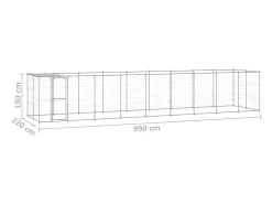 Canil externo para cães com cobertura em aço galvanizado 21,78 m² 02_0000439