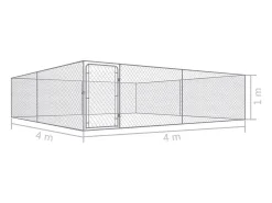 Canil externo para cães em aço galvanizado 4 x 4 x 1 m 02_0000473