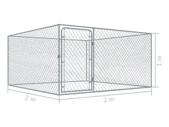 Canil externo para cães em aço galvanizado 2 x 2 x 1 m 02_0000471