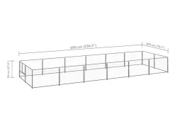 Canil externo para cães gaiola/recinto para parque de animais cor prata 12 m² aço modelo 02_0000235