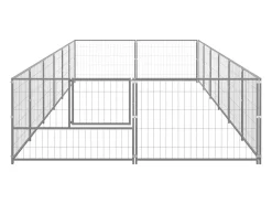 Canil externo para cães gaiola/recinto para parque de animais cor prata 12 m² aço modelo 02_0000235