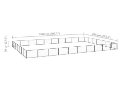 Canil externo para cães gaiola recinto para parque de animais preto 70 m² aço 02_0000554