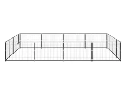 Canil externo para cães gaiola recinto para parque de animais preto 16 m² aço 02_0000500