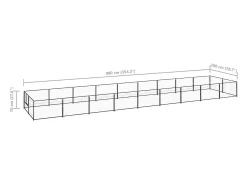Canil externo para cães gaiola recinto para parque de animais preto 18 m² aço 02_0000501