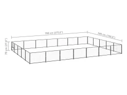 Canil externo para cães gaiola recinto para parque de animais preto 35 m² aço 02_0000526