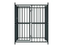 Canil externo para cães gaiola/parque de animais 120 x 120 x 150 cm preto 02_0000461