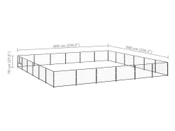 Canil externo para cães gaiola recinto para parque de animais preto 36 m² aço 02_0000528