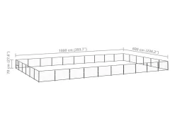 Canil externo para cães gaiola recinto para parque de animais preto 60 m² aço 02_0000549