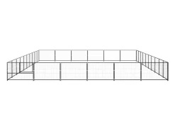 Canil externo para cães gaiola recinto para parque de animais preto 60 m² aço 02_0000549
