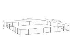 Canil externo para cães gaiola recinto para parque de animais preto 49 m² aço 02_0000539