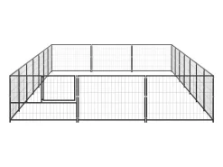 Canil externo para cães gaiola recinto para parque de animais preto 21 m² aço 02_0000509