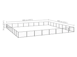 Canil externo para cães gaiola recinto para parque de animais preto 64 m² aço 02_0000551