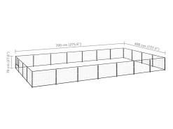 Canil externo para cães gaiola recinto para parque de animais preto 28 m² aço 02_0000518