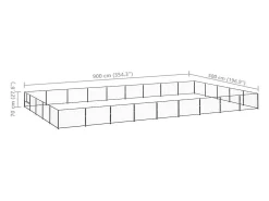 Canil externo para cães gaiola recinto para parque de animais preto 45 m² aço 02_0000537