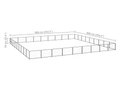 Canil externo para cães gaiola recinto para parque de animais preto 81 m² aço 02_0000561