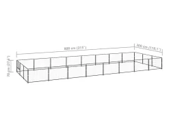 Canil externo para cães gaiola recinto para parque de animais preto 24 m² aço 02_0000511
