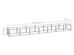 Canil externo para cães gaiola para parque de animais preto 7 m² aço 02_0000552