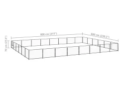 Canil externo para cães gaiola recinto para parque de animais preto 48 m² aço 02_0000538