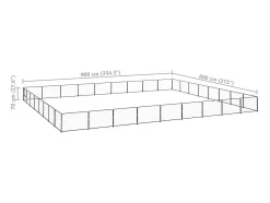 Canil externo para cães gaiola recinto para parque de animais preto 72 m² aço 02_0000555