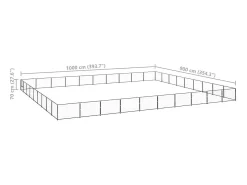 Canil externo para cães gaiola recinto para parque de animais preto 90 m² aço 02_0000564