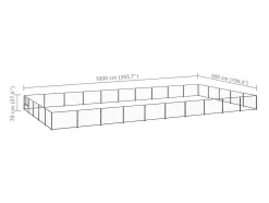 Canil externo para cães gaiola recinto para parque de animais preto 50 m² aço 02_0000541