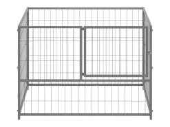 Canil externo para cães gaiola para parque de animais cor prata 100 x 100 x 70 cm aço 02_0000233