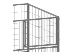 Canil externo para cães gaiola para parque de animais cor prata 100 x 100 x 70 cm aço 02_0000233