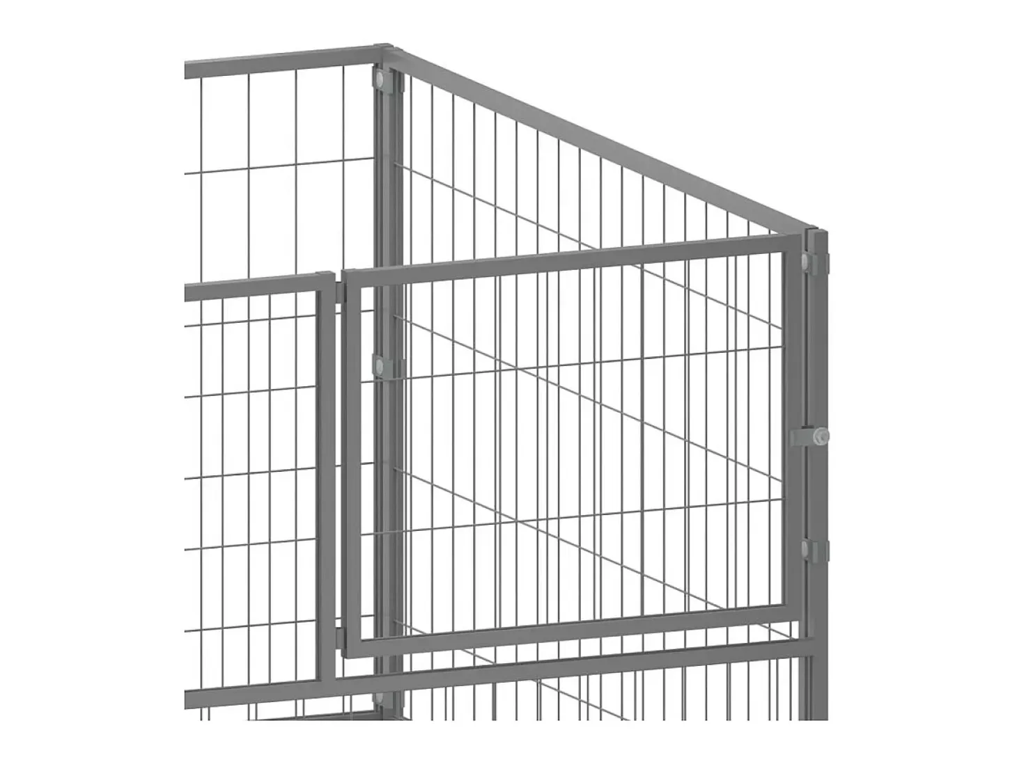 Canil externo para cães gaiola para parque de animais cor prata 100 x 100 x 70 cm aço 02_0000233