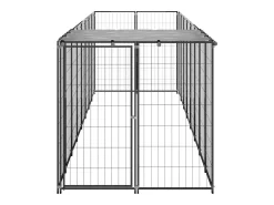 Canil externo para cães parque de animais 4,84 m² aço preto 02_0000532
