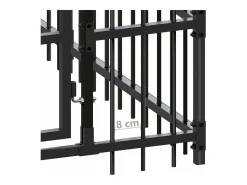 Canil/gaiola/recinto externo para animais de estimação com cobertura para cães aço 12,9 m² preto 02_0041738