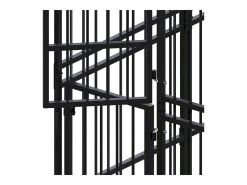 Canil/gaiola/recinto externo para animais de estimação com cobertura para cães aço 7,37 m² preto 02_0041765