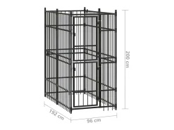 Canil/gaiola/recinto externo para cães aço 1,84 m² preto 02_0041776