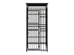 Canil/gaiola/recinto externo para animais de estimação com cobertura para cães aço 1,84 m² preto 02_0041729