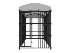 Canil/gaiola/recinto externo para animais de estimação com cobertura para cães 300 x 150 x 210 cm preto 02_0041728