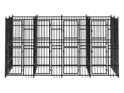 Canil/gaiola/recinto externo para cães aço 7,37 m² preto 02_0041875