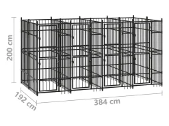 Canil/gaiola/recinto externo para cães aço 7,37 m² preto 02_0041875