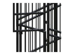 Canil/gaiola/recinto externo para animais de estimação com cobertura para cães aço 18,43 m² preto 02_0041751