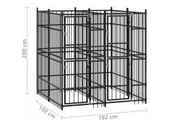 Canil/gaiola/recinto externo para cães aço 3,69 m² preto 02_0041830