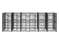 Canil/gaiola/recinto externo para cães aço 11,06 m² preto 02_0041778
