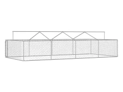 Canil/gaiola/recinto para animais de estimação para uso externo com cobertura 600 x 300 x 150 cm Prata 02_0041912