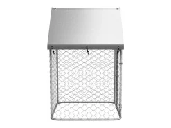 Canil/gaiola/recinto para animais de estimação para uso externo com cobertura 100 x 100 x 150 cm Prata 02_0041904