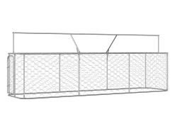 Canil/gaiola/recinto para animais de exterior com cobertura 400 x 100 x 150 cm Prateado 02_0041909