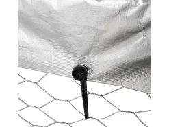 Canil/gaiola/recinto para animais de exterior com cobertura 400 x 100 x 150 cm Prateado 02_0041909