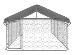 Canil/gaiola/recinto para animais de estimação para uso externo com cobertura 600 x 200 x 150 cm Prata 02_0041911