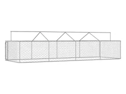 Canil/gaiola/recinto para animais de estimação para uso externo com cobertura 600 x 200 x 150 cm Prata 02_0041911