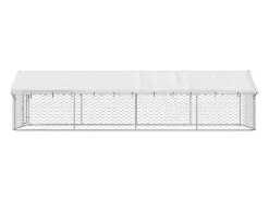 Canil/gaiola/recinto para animais de estimação para uso externo com cobertura 600 x 200 x 150 cm Prata 02_0041911