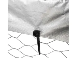 Canil/gaiola/recinto para animais de exterior com cobertura 400 x 200 x 150 cm Prateado 02_0041910