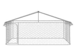 Canil/gaiola/recinto para animais de exterior com cobertura 300 x 300 x 150 cm Prateado 02_0041908