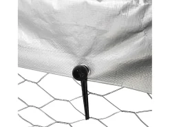 Canil/gaiola/recinto para animais de exterior com cobertura 300 x 300 x 150 cm Prateado 02_0041908