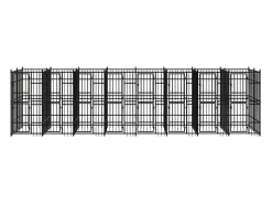 Canil/gaiola/recinto/pacote para cães de exterior aço 14,75 m² preto 02_0041792